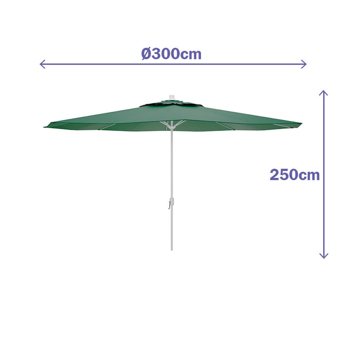 Marbueno Sombrilla Acero 8 Barillas D300 cm Polyester Verde Jardin, Piscina y Terraza 10190
