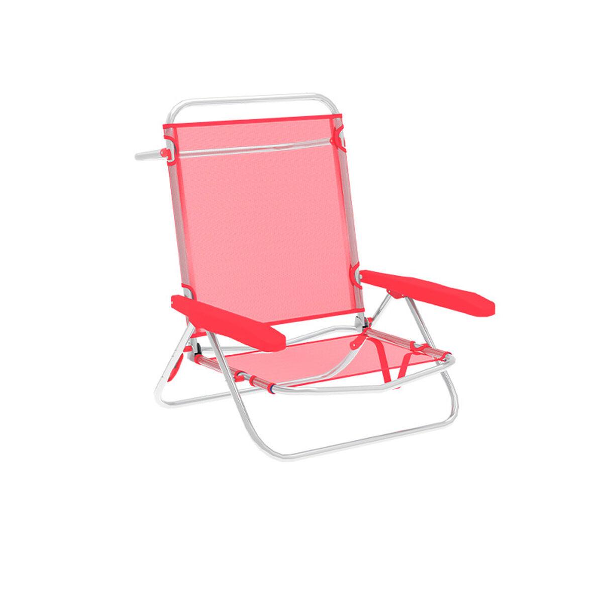 Marbueno Silla Plegable 5 Posiciones Aluminio Coral Playa y Piscina 63X76X78 cm 10358