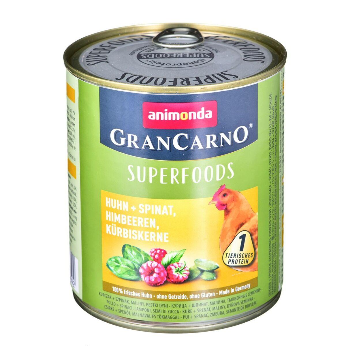 Comida húmeda Animonda GranCarno Superfoods Frambuesa Pollo Calabaza Espinacas