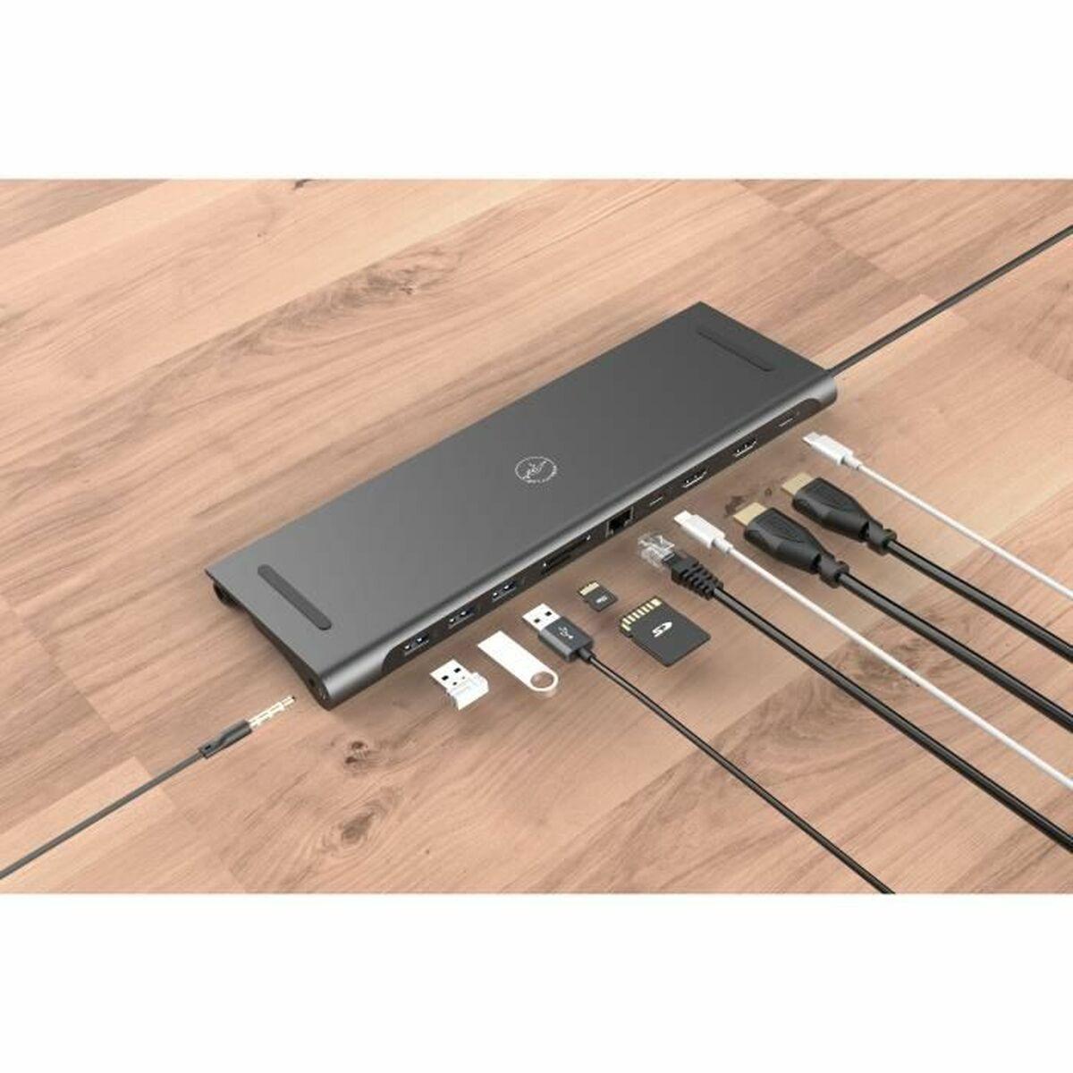 Hub USB Mobility Lab Dock Adapter 11 in 1 Negro Gris 100 W