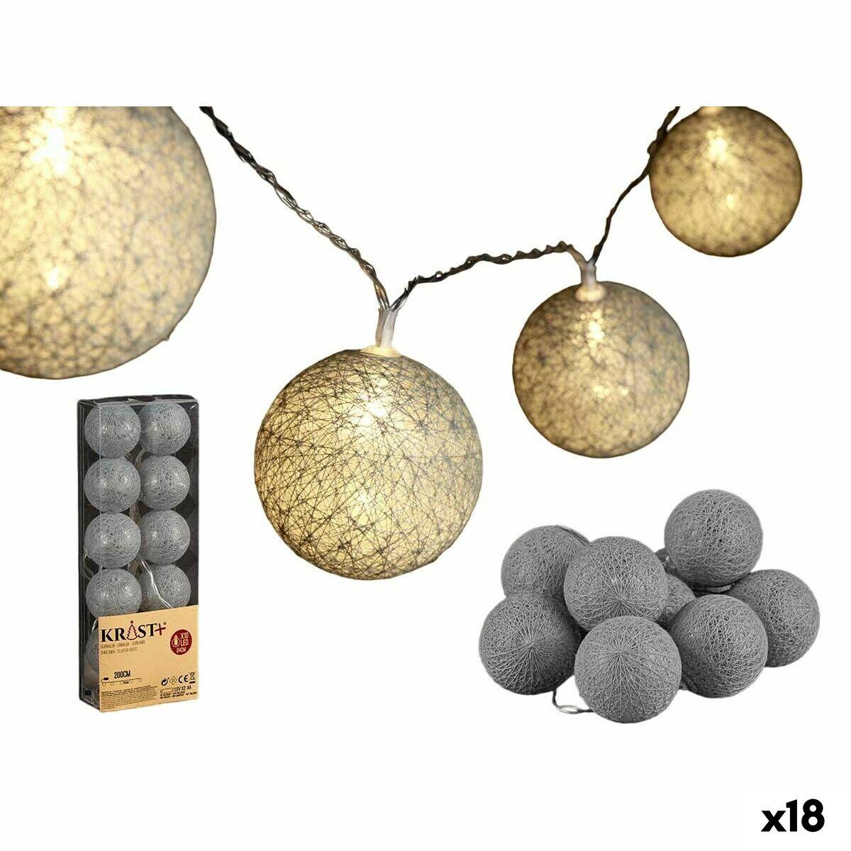 Guirnalda de Bolas LED Ø 4 cm Gris 2 m (18 Unidades)