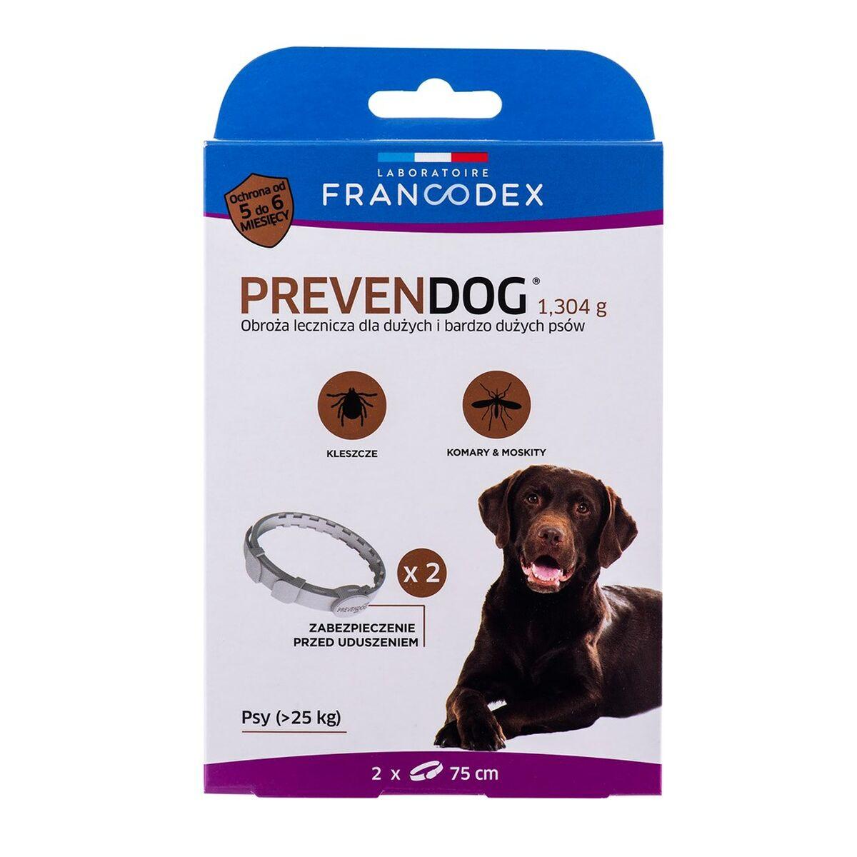 Collar antiparásitos Francodex PrevenDog 75 cm Garrapatas 2 Unidades