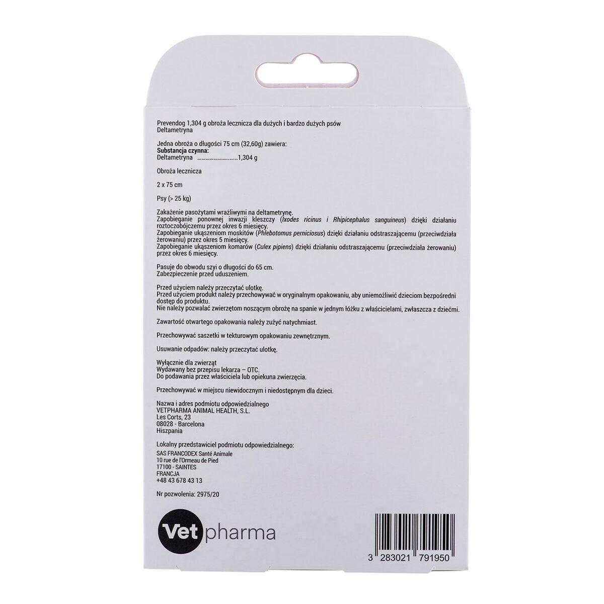 Collar antiparásitos Francodex PrevenDog 75 cm Garrapatas 2 Unidades