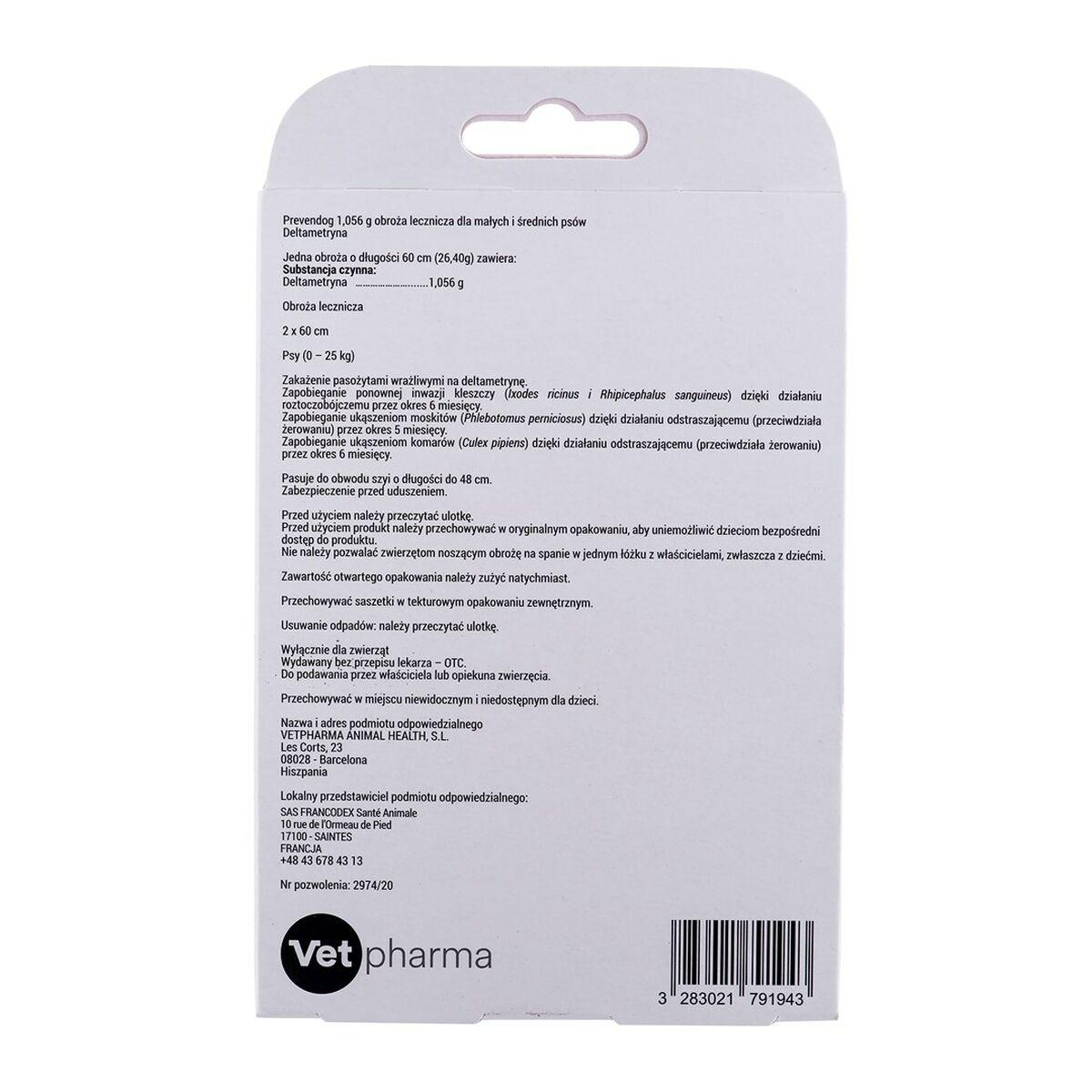Collar antiparásitos Francodex PrevenDog 65 cm Garrapatas 2 Unidades