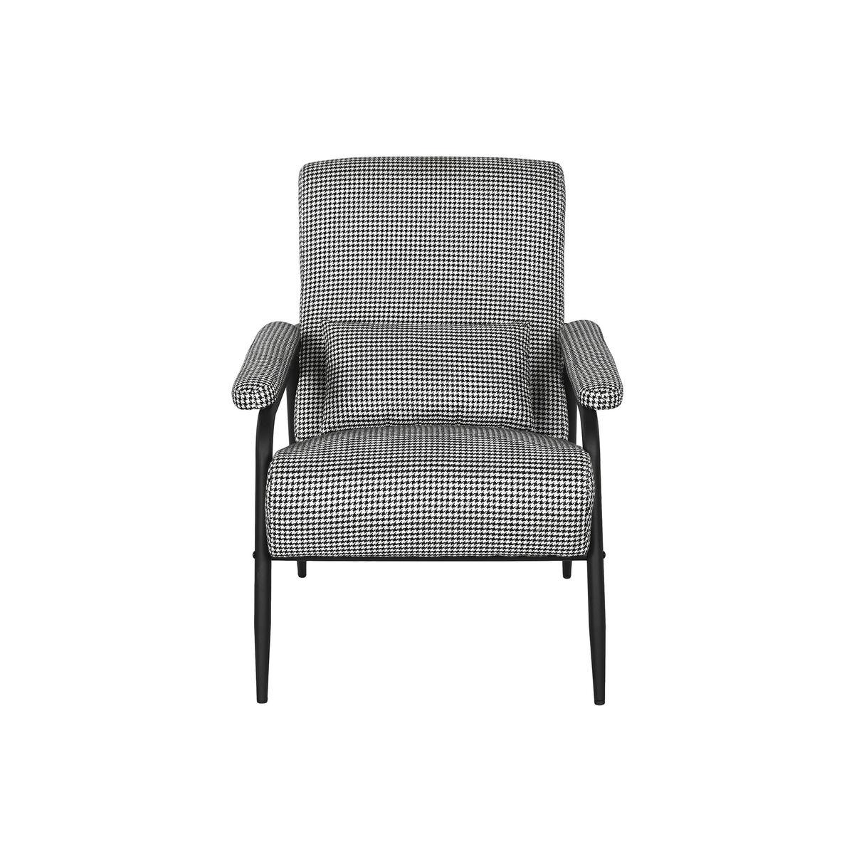 Sillón Home ESPRIT Blanco Negro Metal 72 x 91,5 x 91,5 cm