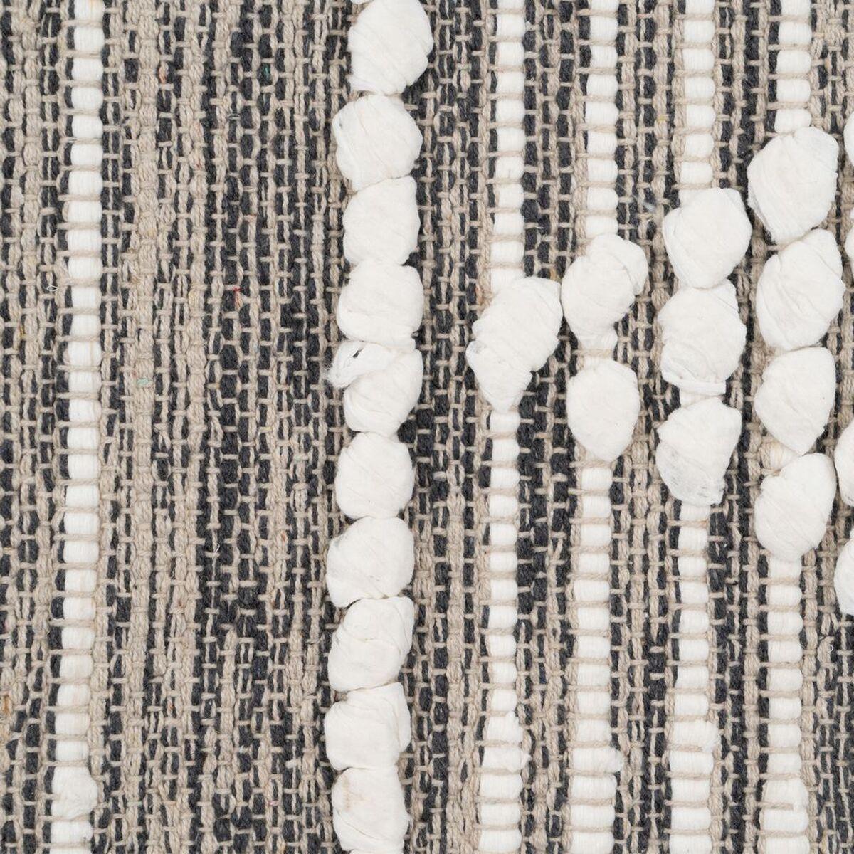 Alfombra Blanco Gris 60 % Algodón 40 % Poliéster 160 x 230 cm