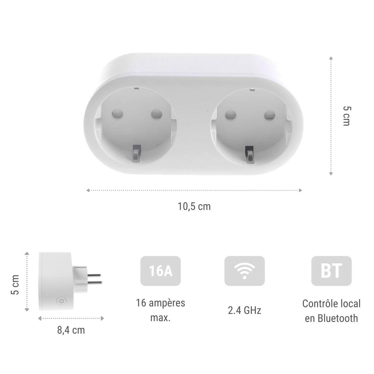 Regleta Enchufes 2 Tomas sin Interruptor Konyks Priska Duo Easy Wi-Fi 16 A