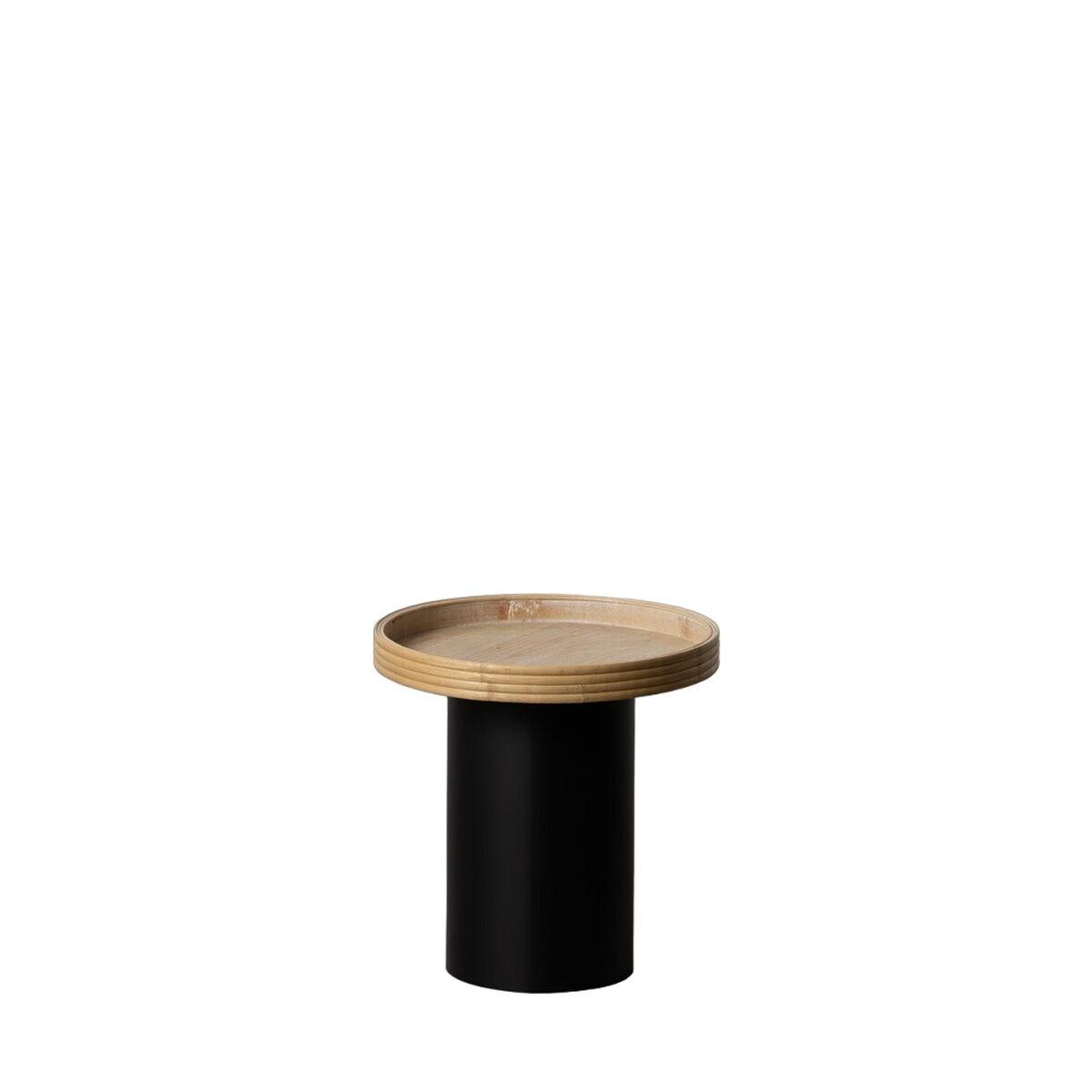Mesa auxiliar Negro Natural Madera Metal 37 x 37 x 37 cm
