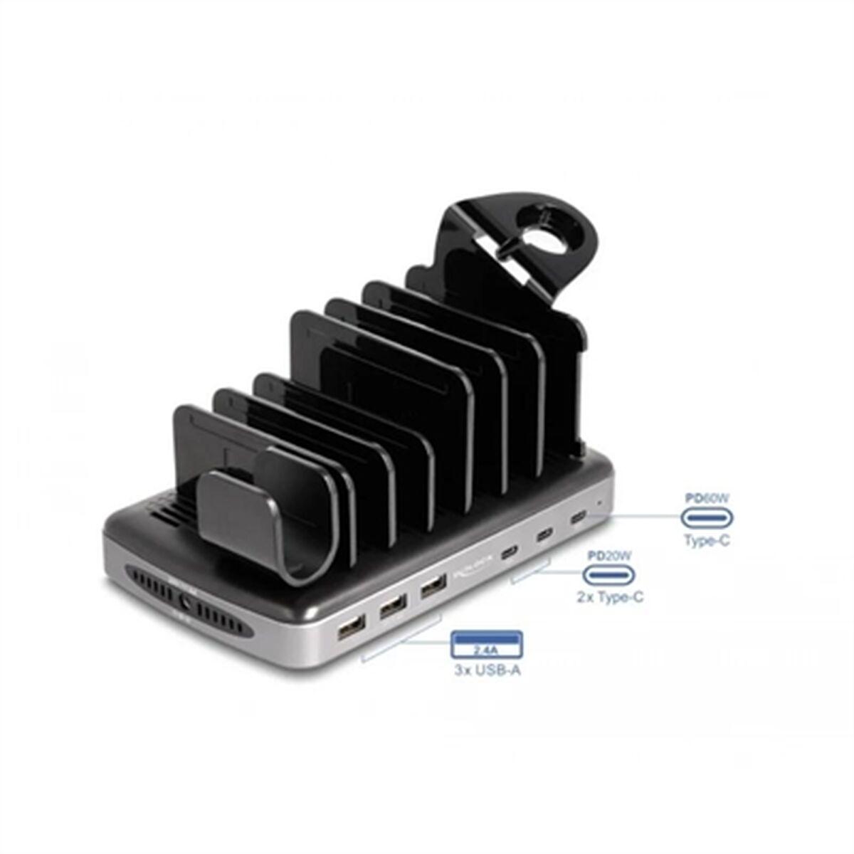 Dock/Base de carga DELOCK 41461 Negro/Gris