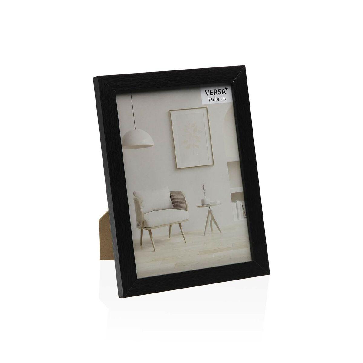 Marco de Fotos Versa Negro Madera MDF Vintage 1,2 x 12 x 17 cm