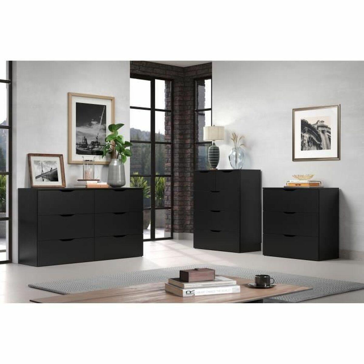Cajonera Trelleborg Negro 78 x 40  x 80 cm