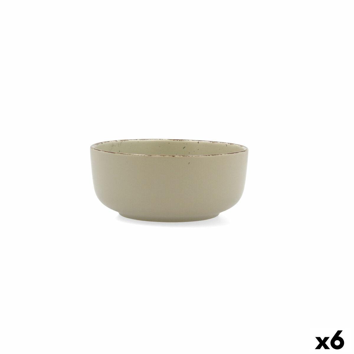 Bol para Aperitivos Quid Duna Verde Cerámica 15 x 15 cm (6 Unidades)