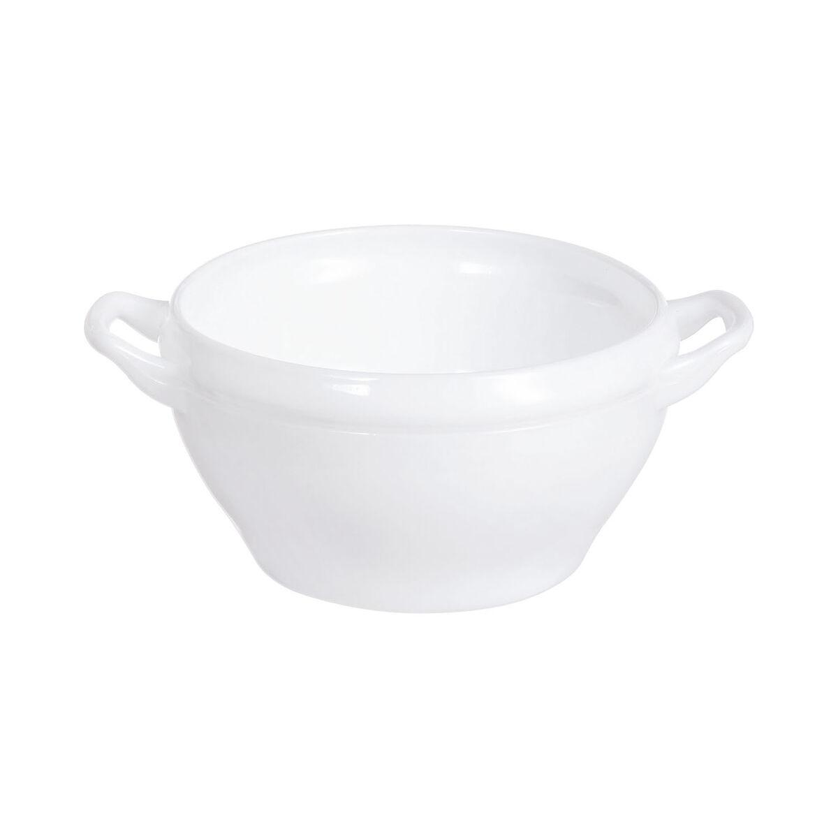 Tazas para Consomé Luminarc Bol Opal Blanco 540 ml Con asas (24 Unidades)