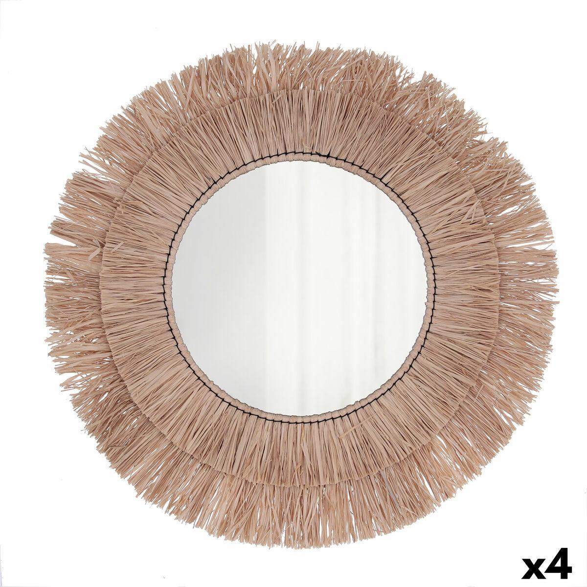 Espejo de pared Vinthera Moa Rafia Natural (4 Unidades)