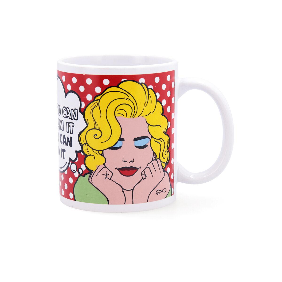 Taza Quid Pin Up Cómics Multicolor Cerámica 330 ml (12 Unidades)
