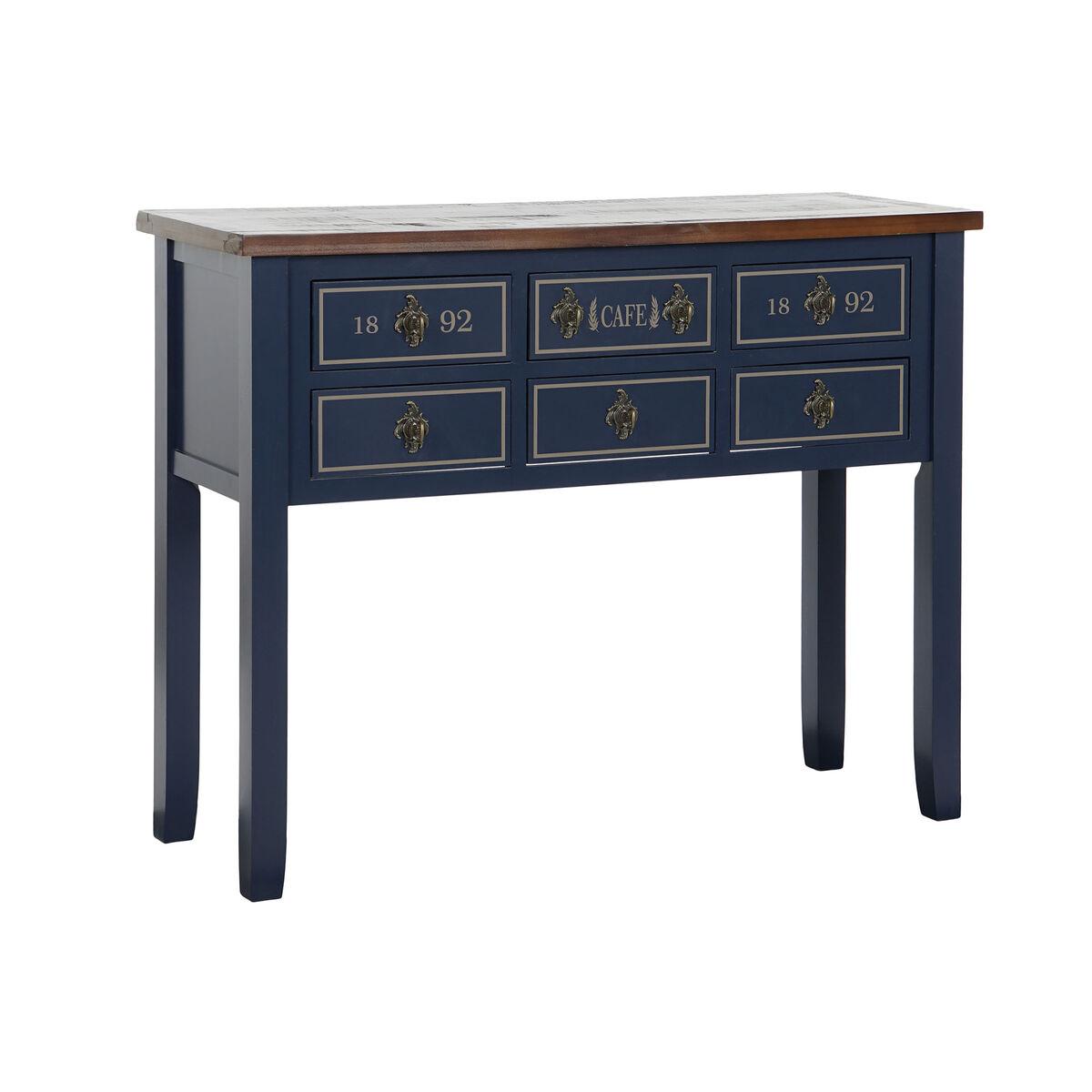Recibidor Home ESPRIT Marrón Azul marino 103 x 35 x 80 cm
