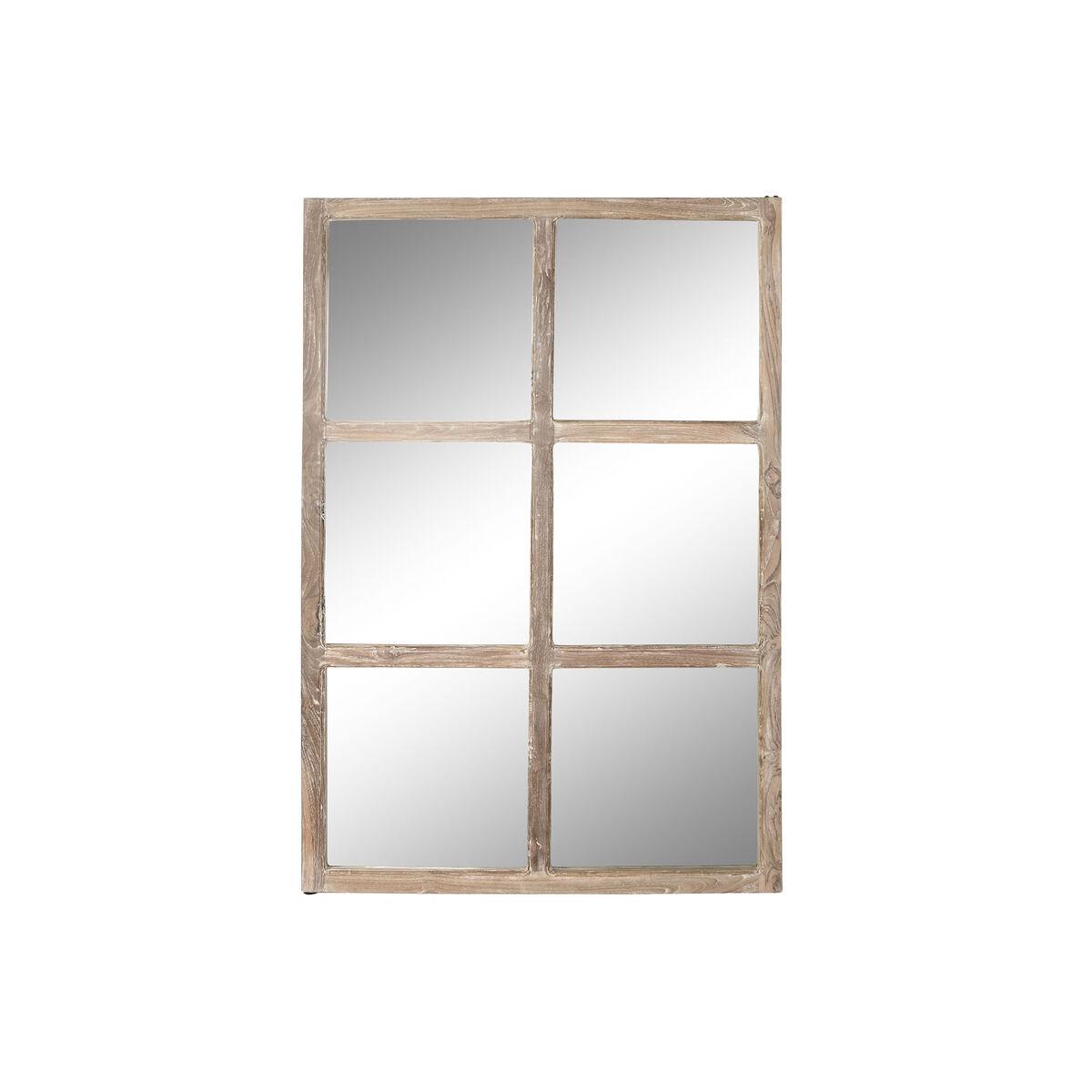 Espejo de pared Home ESPRIT Natural Teca Madera Reciclada Alpino Ventana 80 x 4 x 120 cm