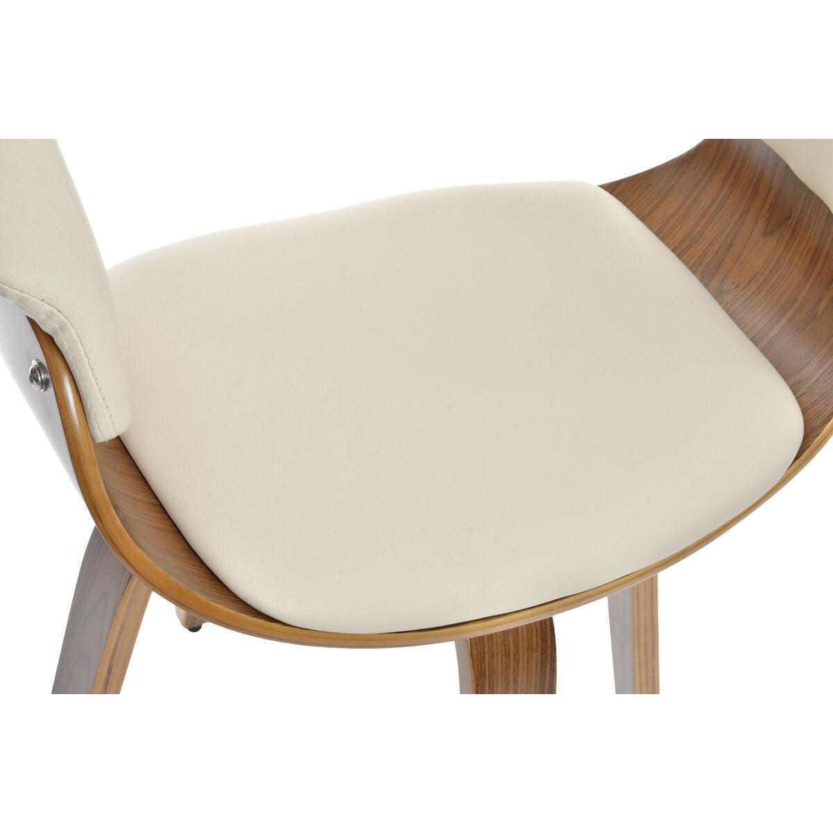Silla de Comedor DKD Home Decor Marrón Crema 61 x 46 x 78 cm