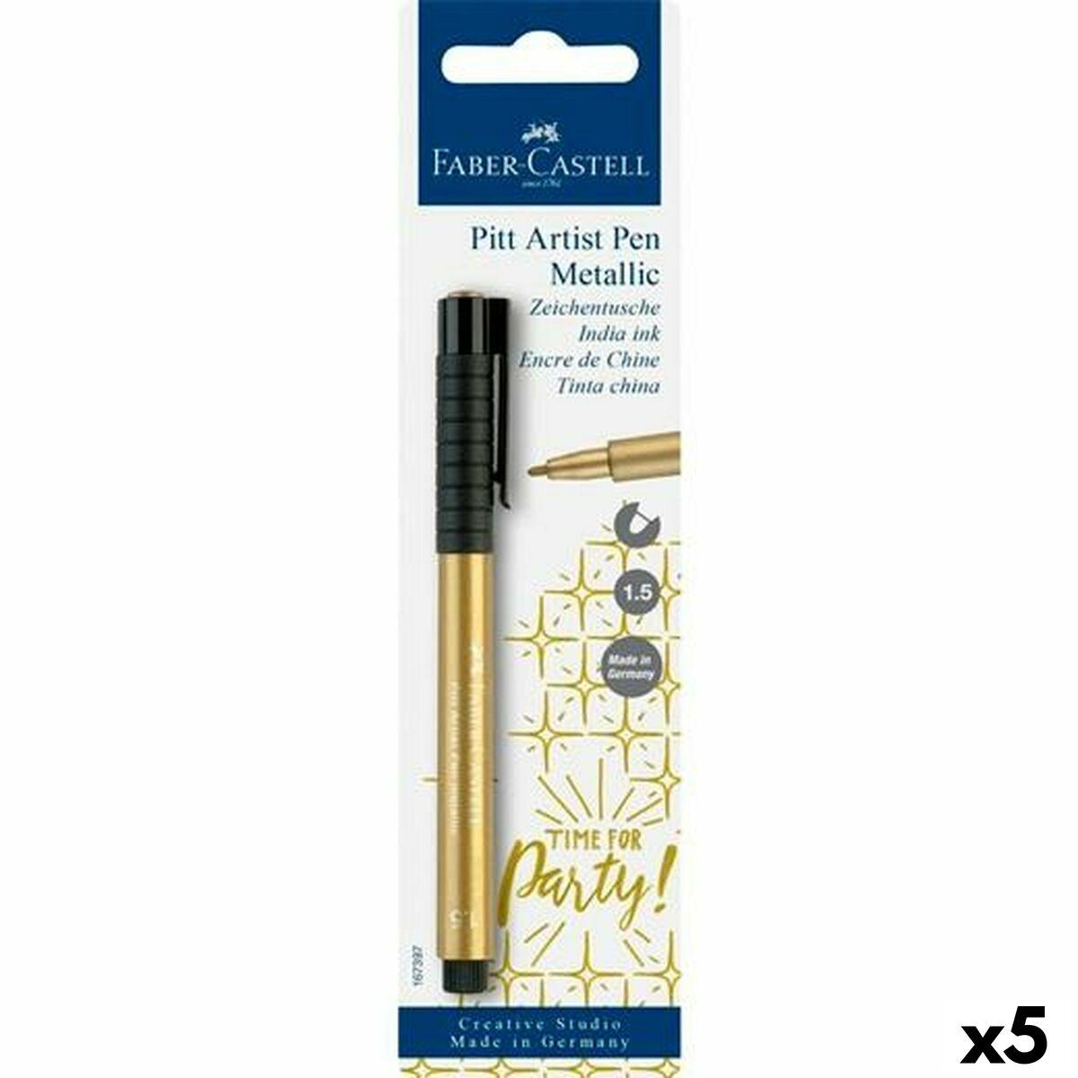 Rotulador Faber-Castell Pitt Artist Dorado (5 Unidades)