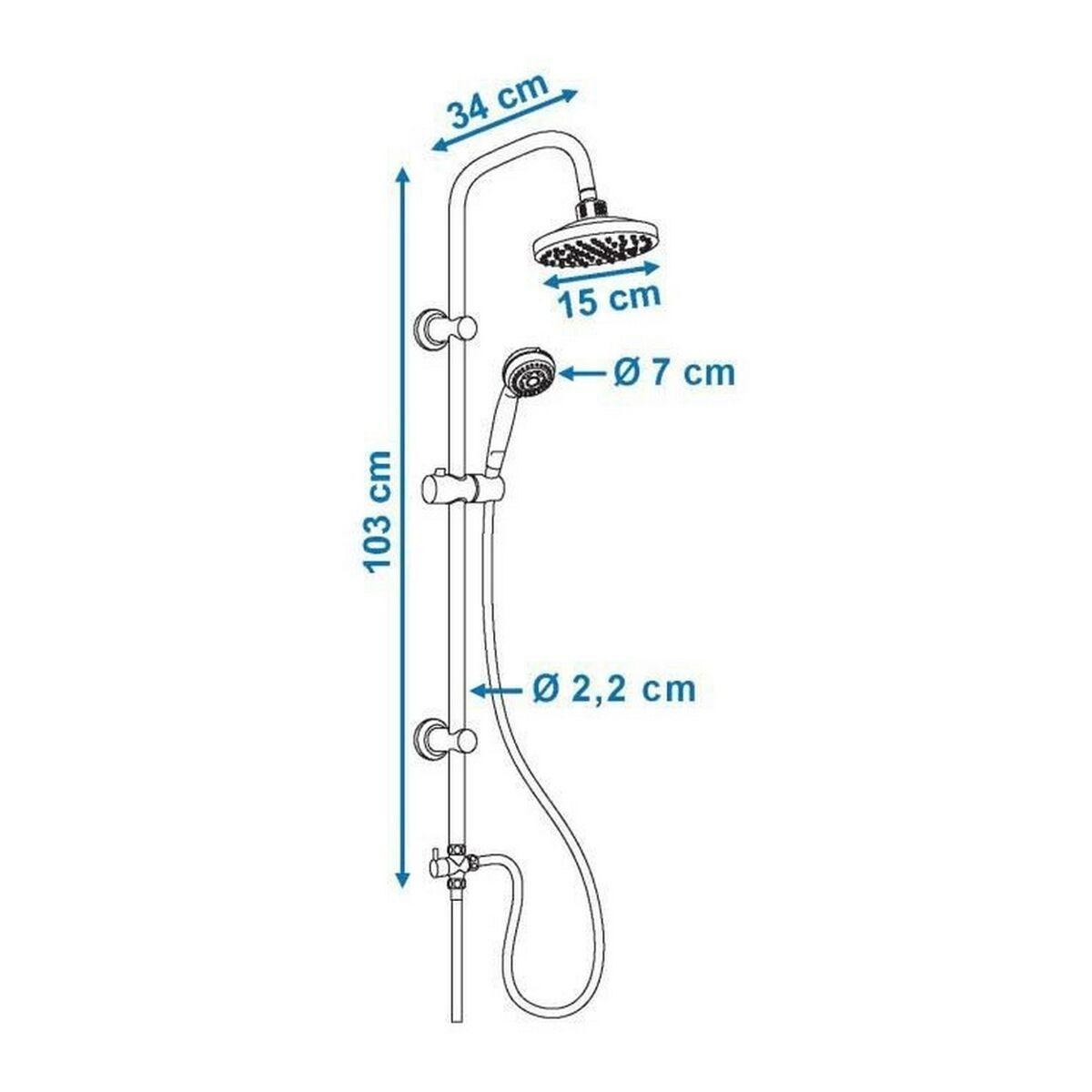 Columna de Ducha Rousseau Sonora 3 Gris Acero Inoxidable ABS Ø 15 cm