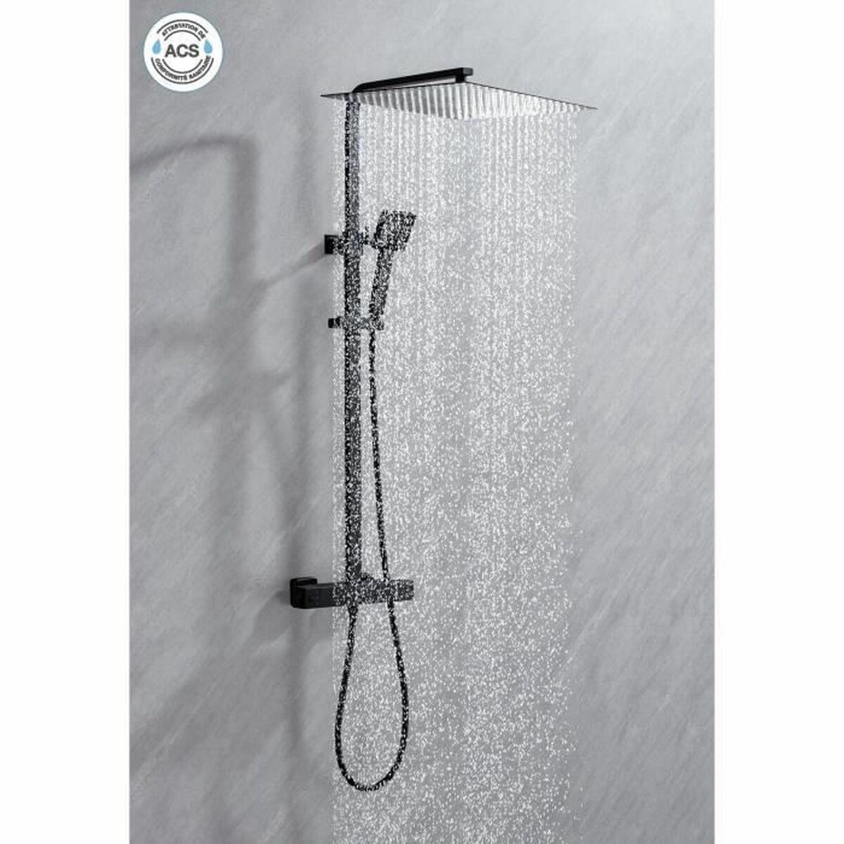 Columna de Ducha Oceanic Negro mate Acero Inoxidable ABS 40 x 40 cm