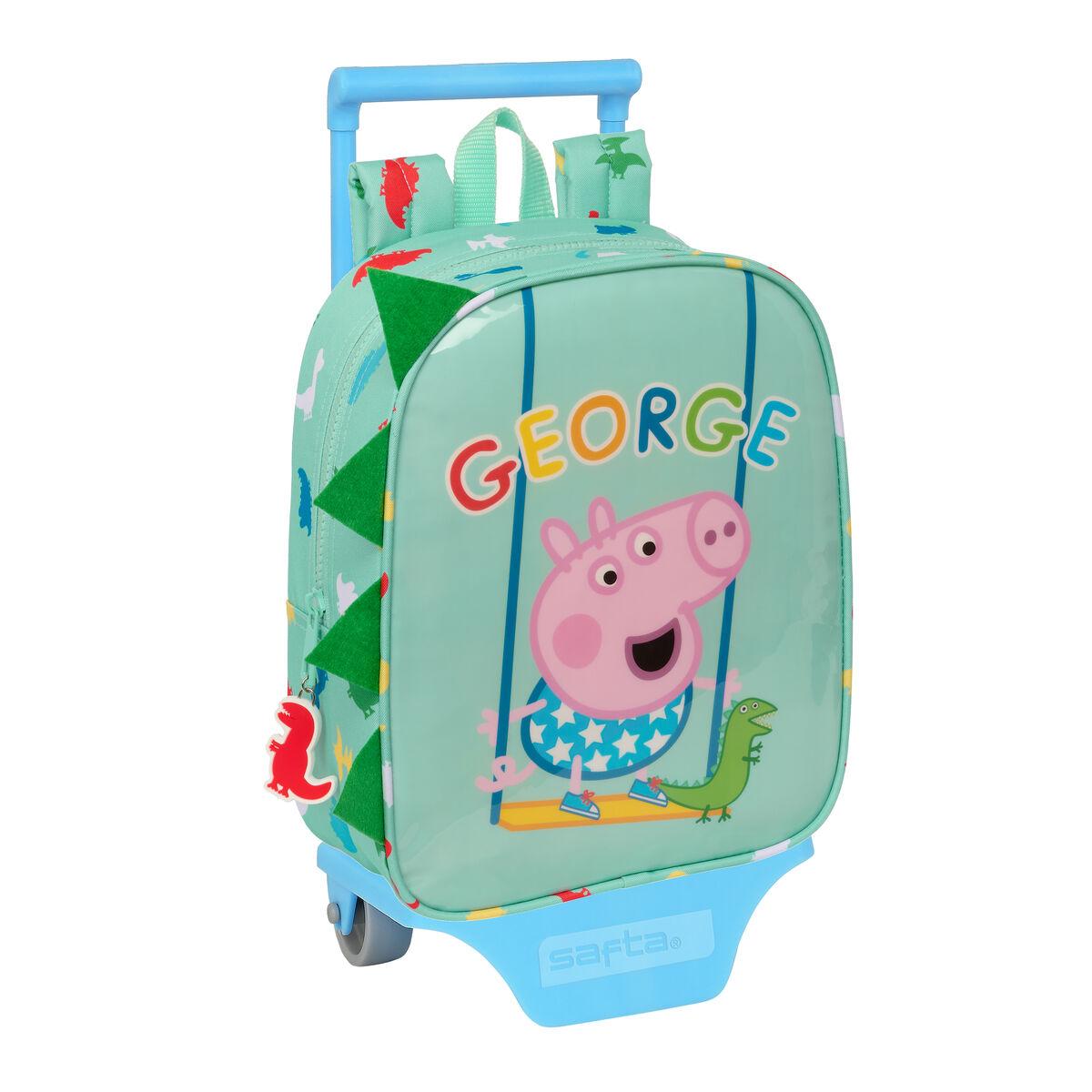 Mochila Escolar con Ruedas Peppa Pig Verde 22 x 27 x 10 cm