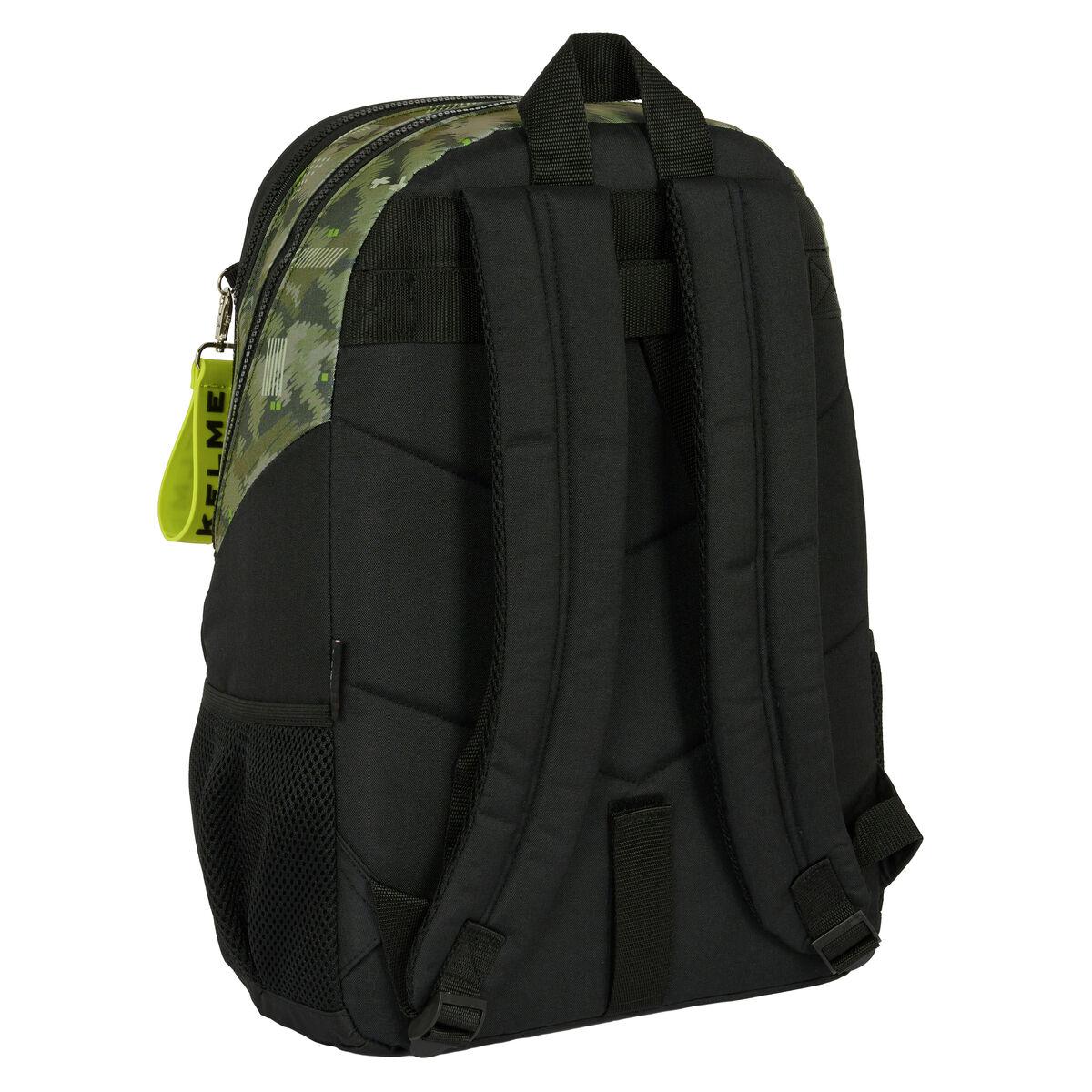 Mochila Escolar Kelme Travel Negro Verde 32 x 44 x 16 cm