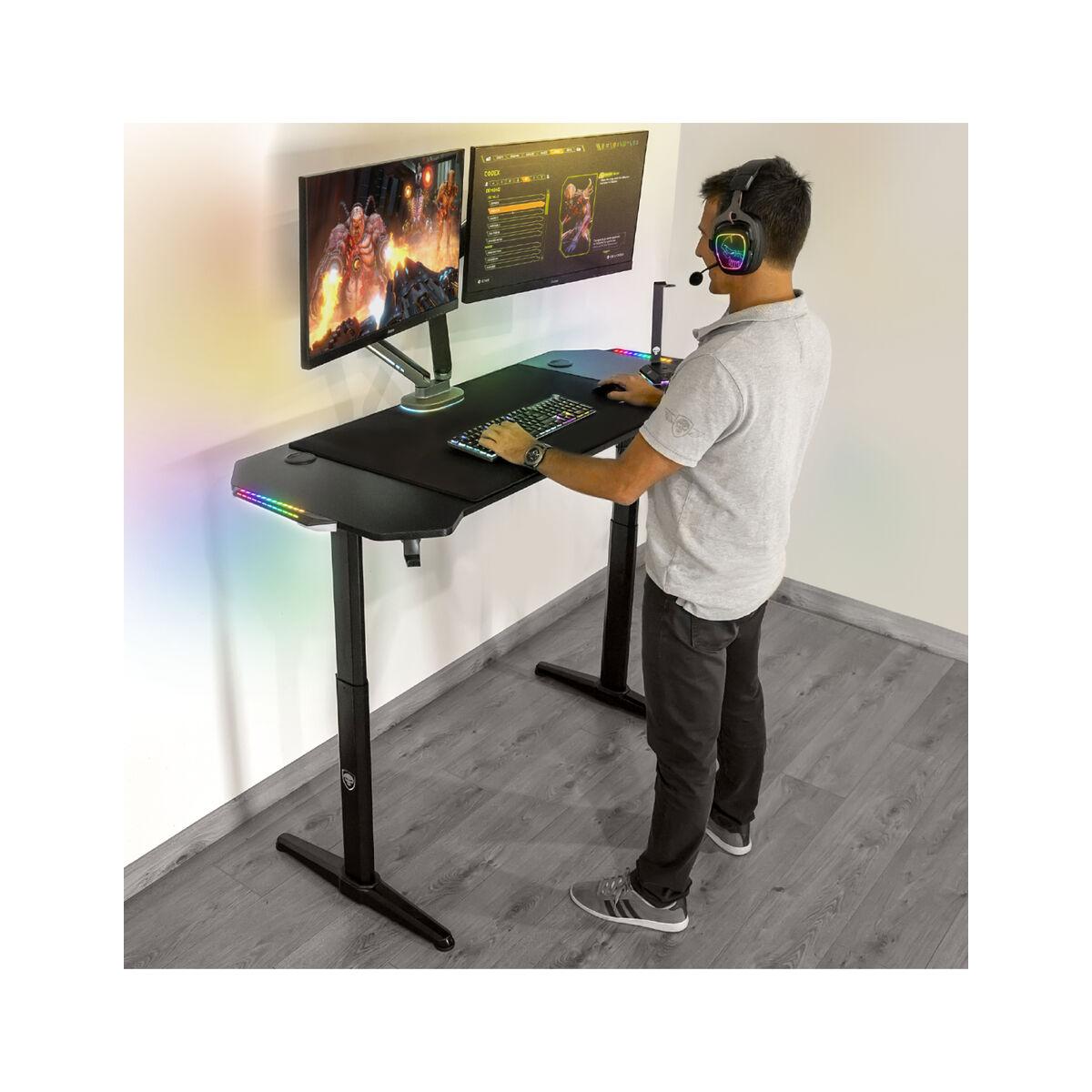 Mesa de Escritorio Spirit of Gamer Headquarter 800 Negro Madera MDF 140 x 60 cm