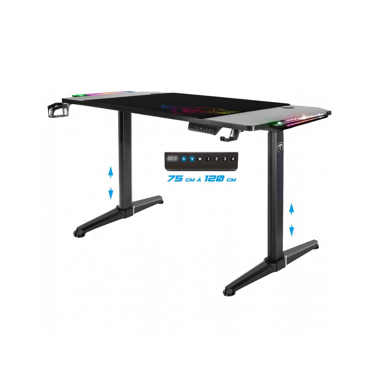 Mesa de Escritorio Spirit of Gamer Headquarter 800 Negro Madera MDF 140 x 60 cm