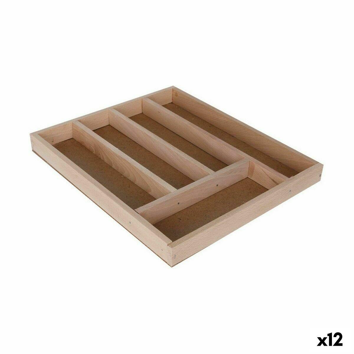 Organizador para Cubiertos Quttin Quttin Madera 33 x 28 x 3,5 cm (12 Unidades)