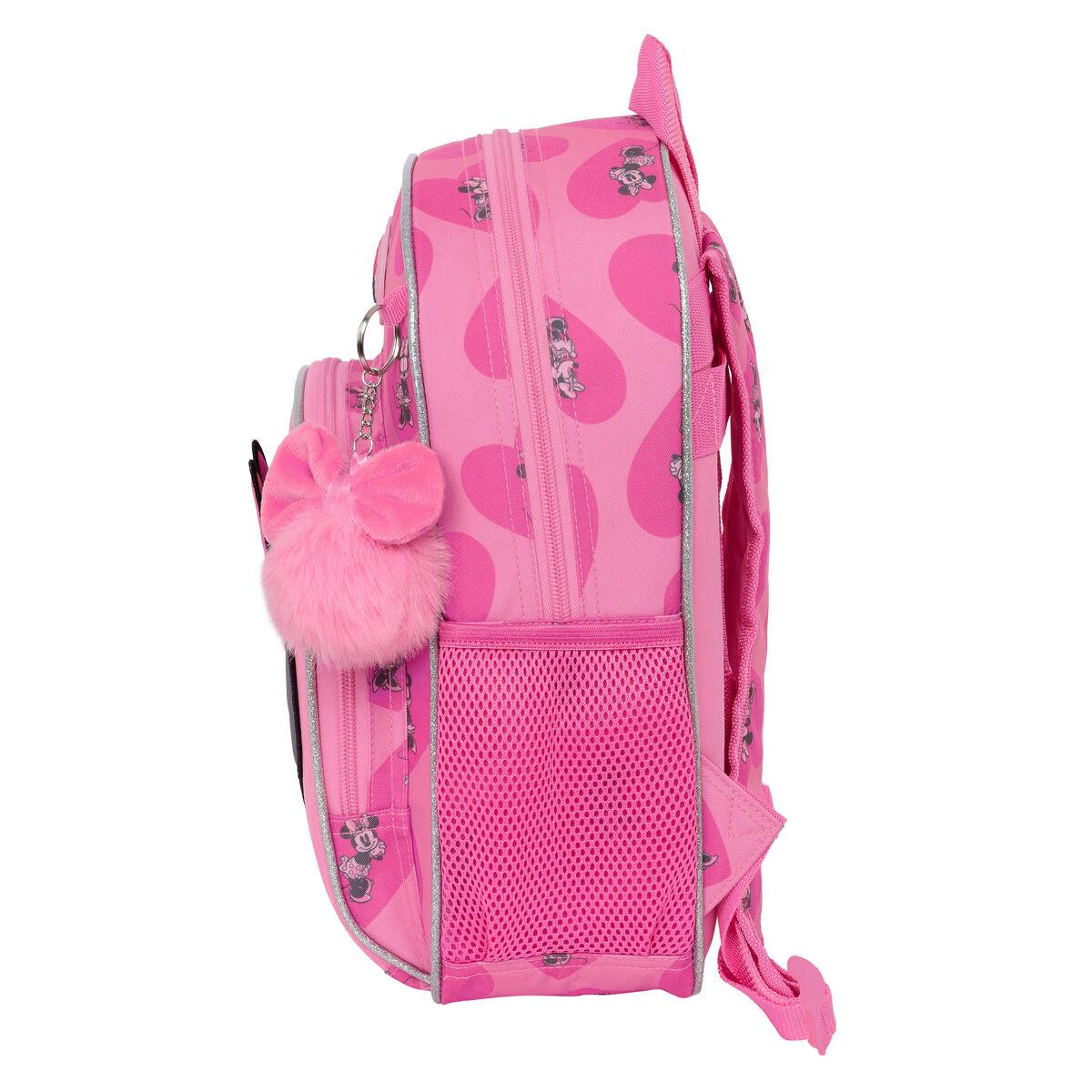 Mochila Escolar Minnie Mouse Loving Rosa 28 x 34 x 10 cm