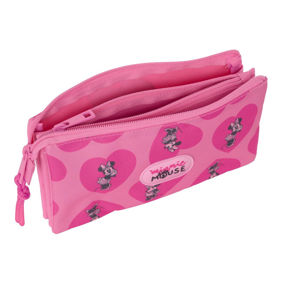 Portatodo Doble Minnie Mouse Loving Rosa 22 x 12 x 3 cm
