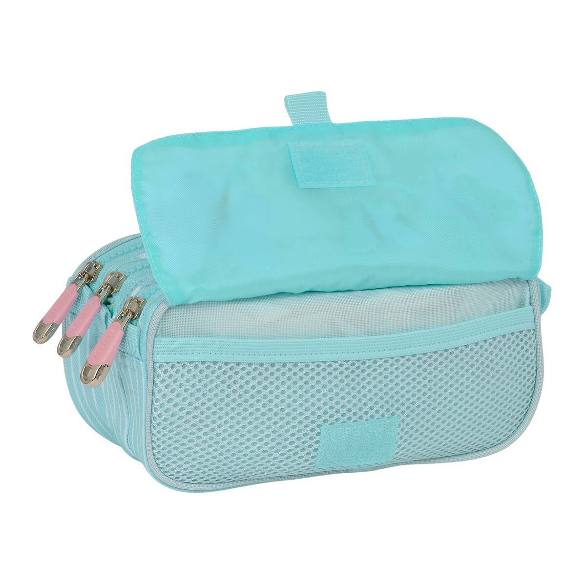 Portatodo Triple Moos Butterflies Azul claro 21,5 x 10 x 8 cm