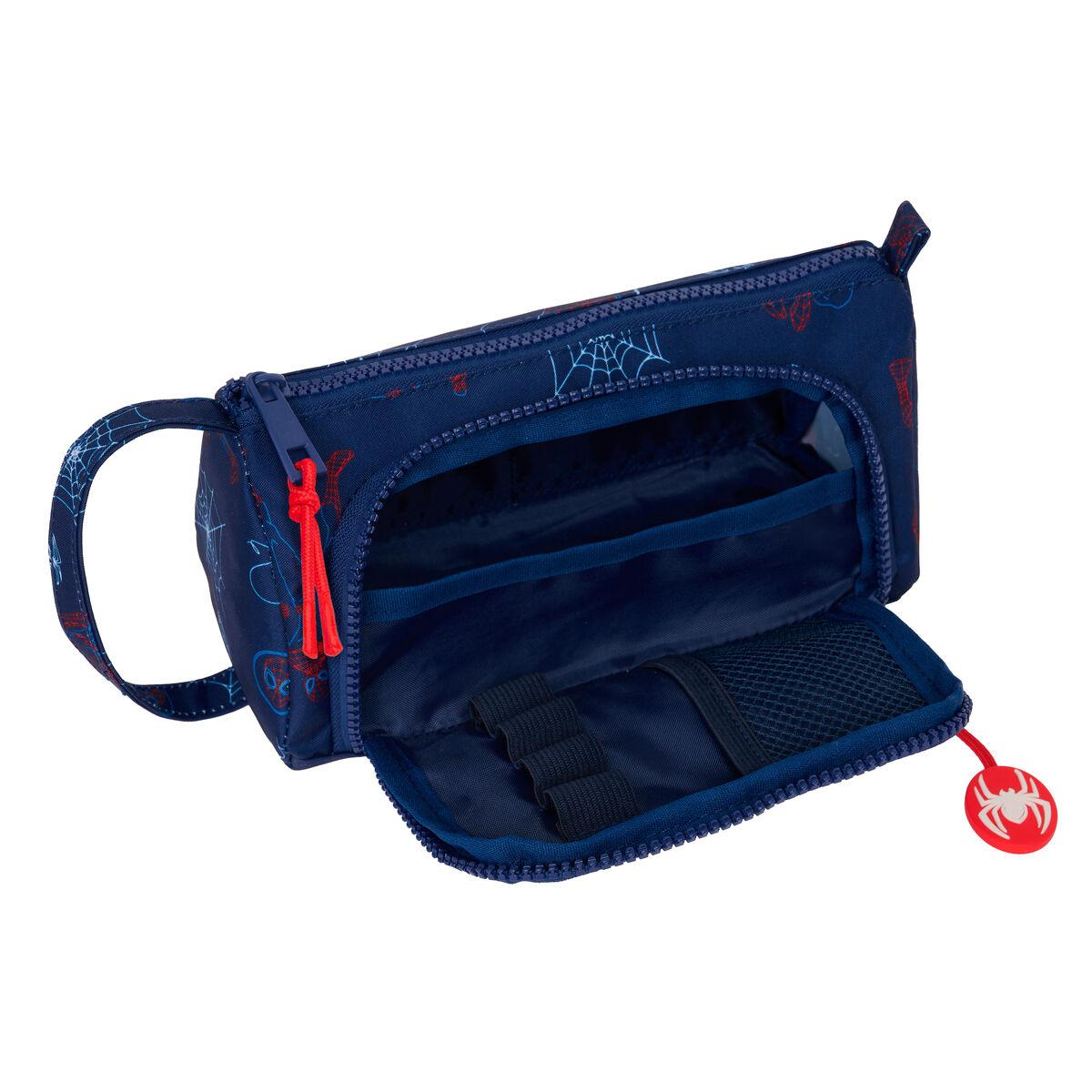 Estuche Escolar Spider-Man Neon Azul marino 20 x 11 x 8.5 cm