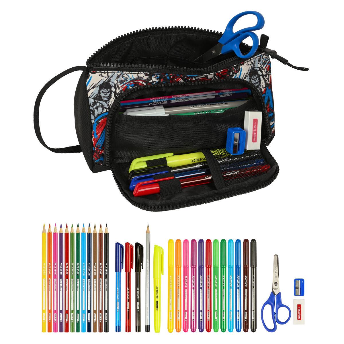 Estuche Escolar con Accesorios The Avengers Forever Multicolor 20 x 11 x 8.5 cm (32 Piezas)