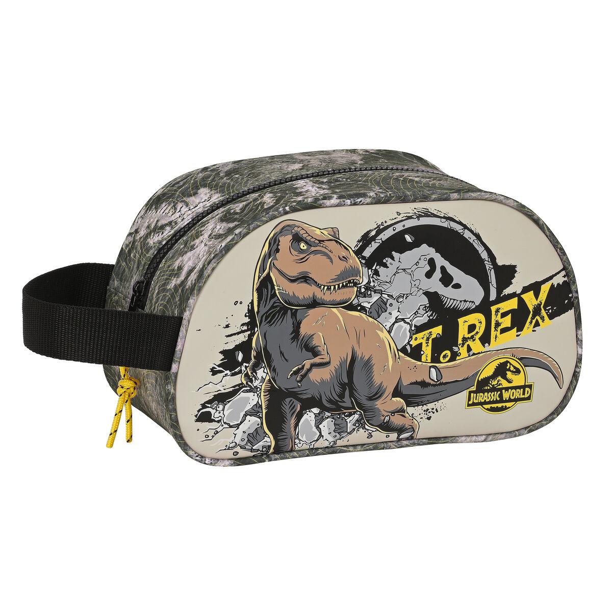 Neceser Escolar Jurassic World Warning Gris 26 x 15 x 12 cm