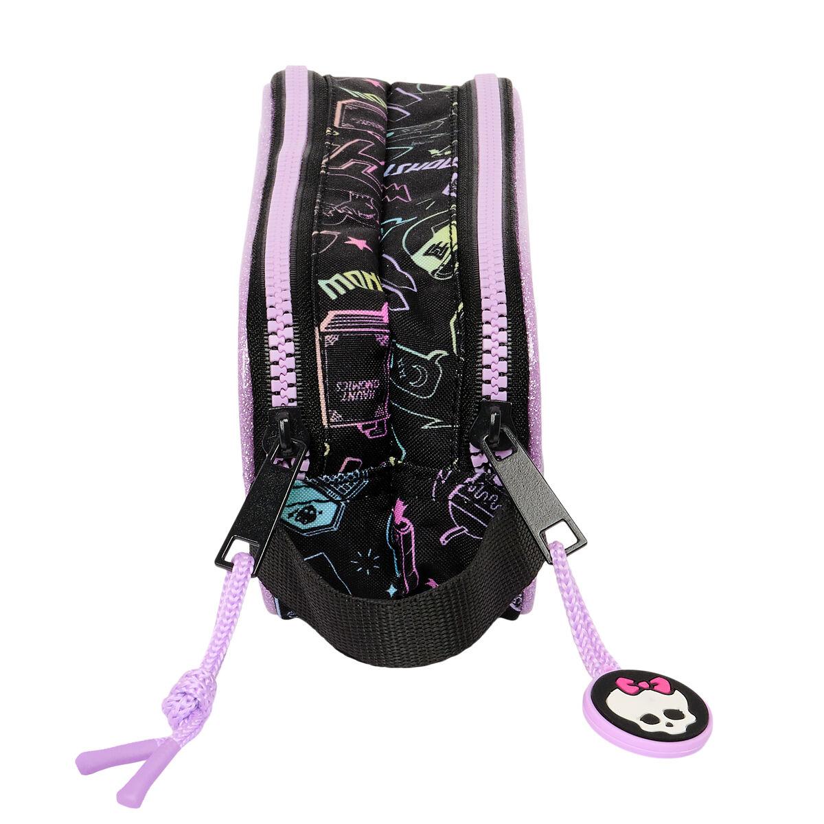 Portatodo Triple Monster High Negro 21 x 8 x 6 cm
