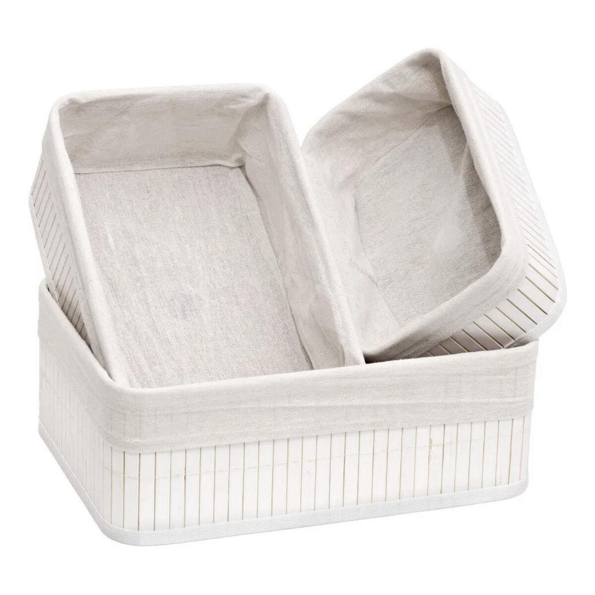 Juego de Cestos Confortime Blanco Bambú (3 Piezas) (6 Unidades)