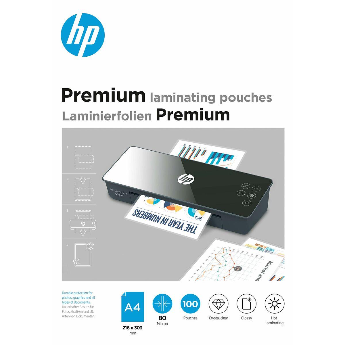 Fundas de plastificar HP HPF9123A4080100 A4 80 mic