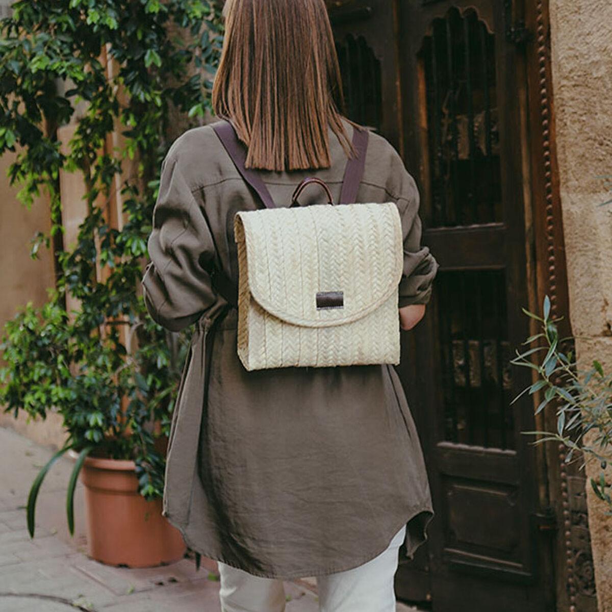 Mochila EDM Viena 26,5 x 26,5 cm Hoja de palma Con asa