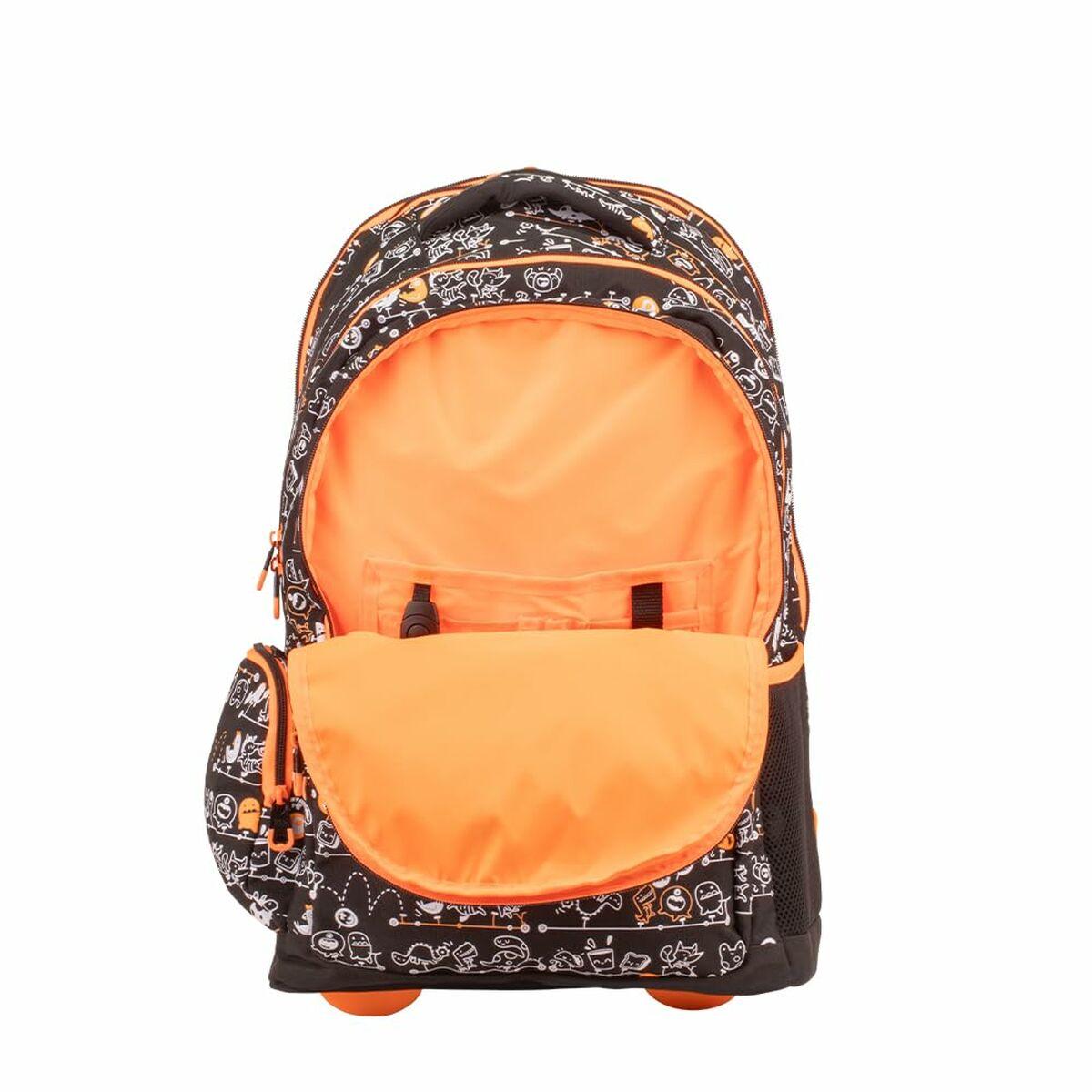 Mochila Escolar con Ruedas Milan Negro 52 x 34,5 x 23 cm