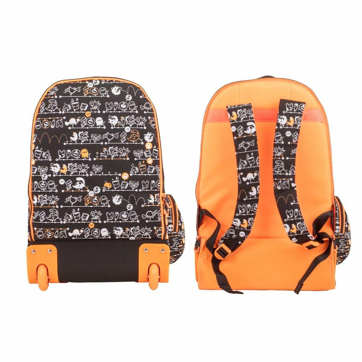 Mochila Escolar con Ruedas Milan Negro 52 x 34,5 x 23 cm