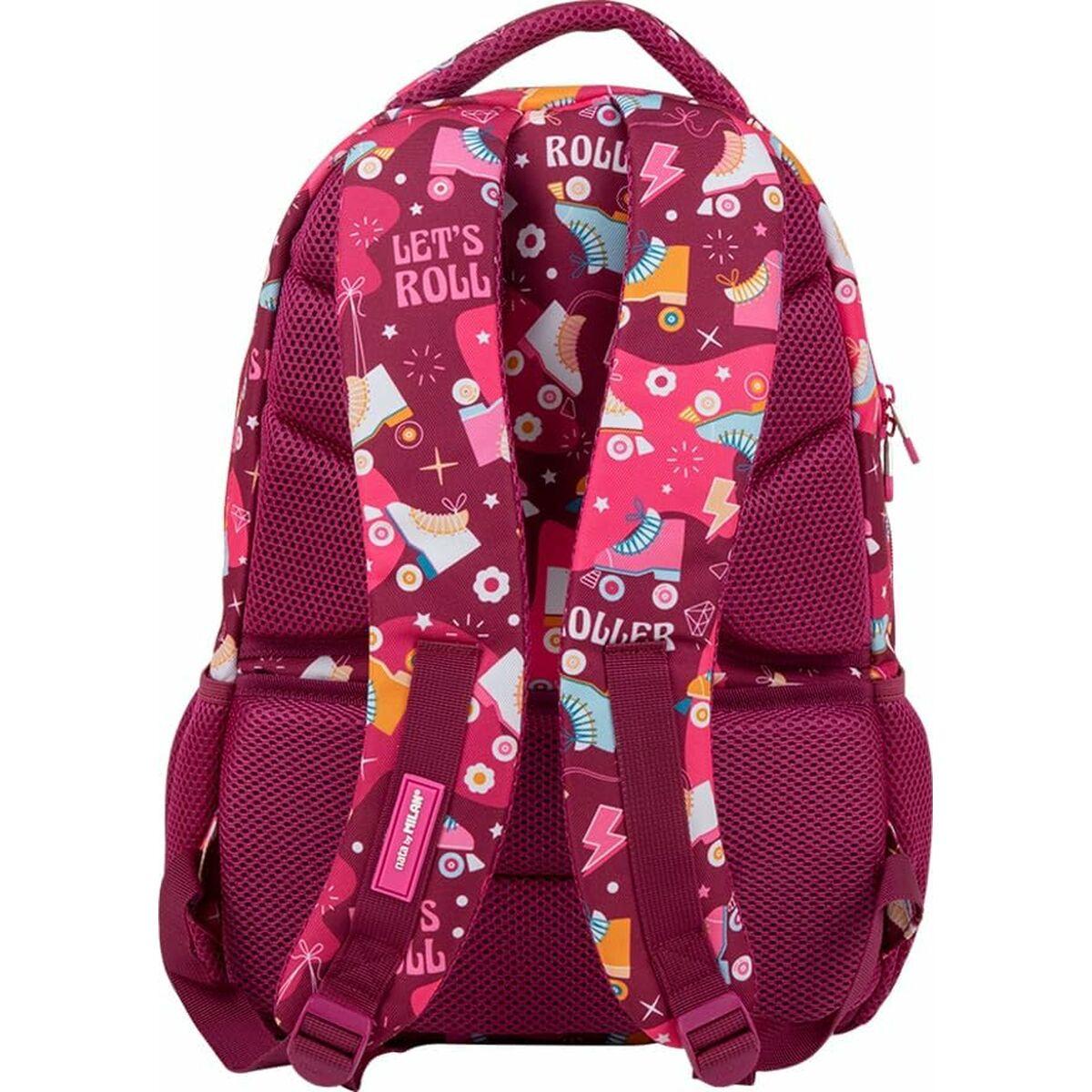 Mochila Escolar Milan Rosa 46,5 x 30 x 17 cm