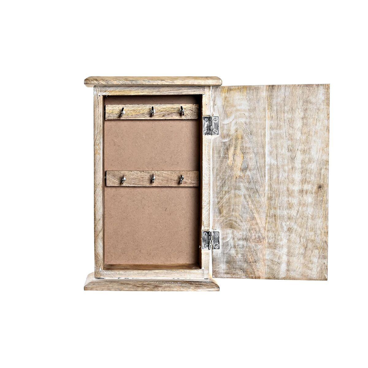 Armario de llaves DKD Home Decor Blanco Gris Madera de mango (Reacondicionado A)