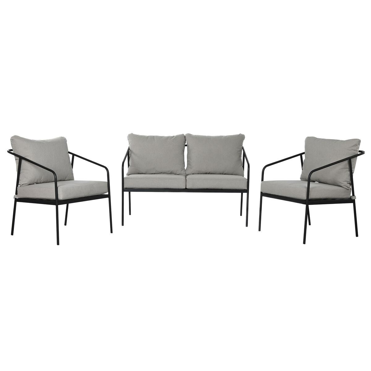 Muebles de Jardín Home ESPRIT Negro 121 x 70 x 75 cm 121 x 70 x 84 cm (5 Piezas)