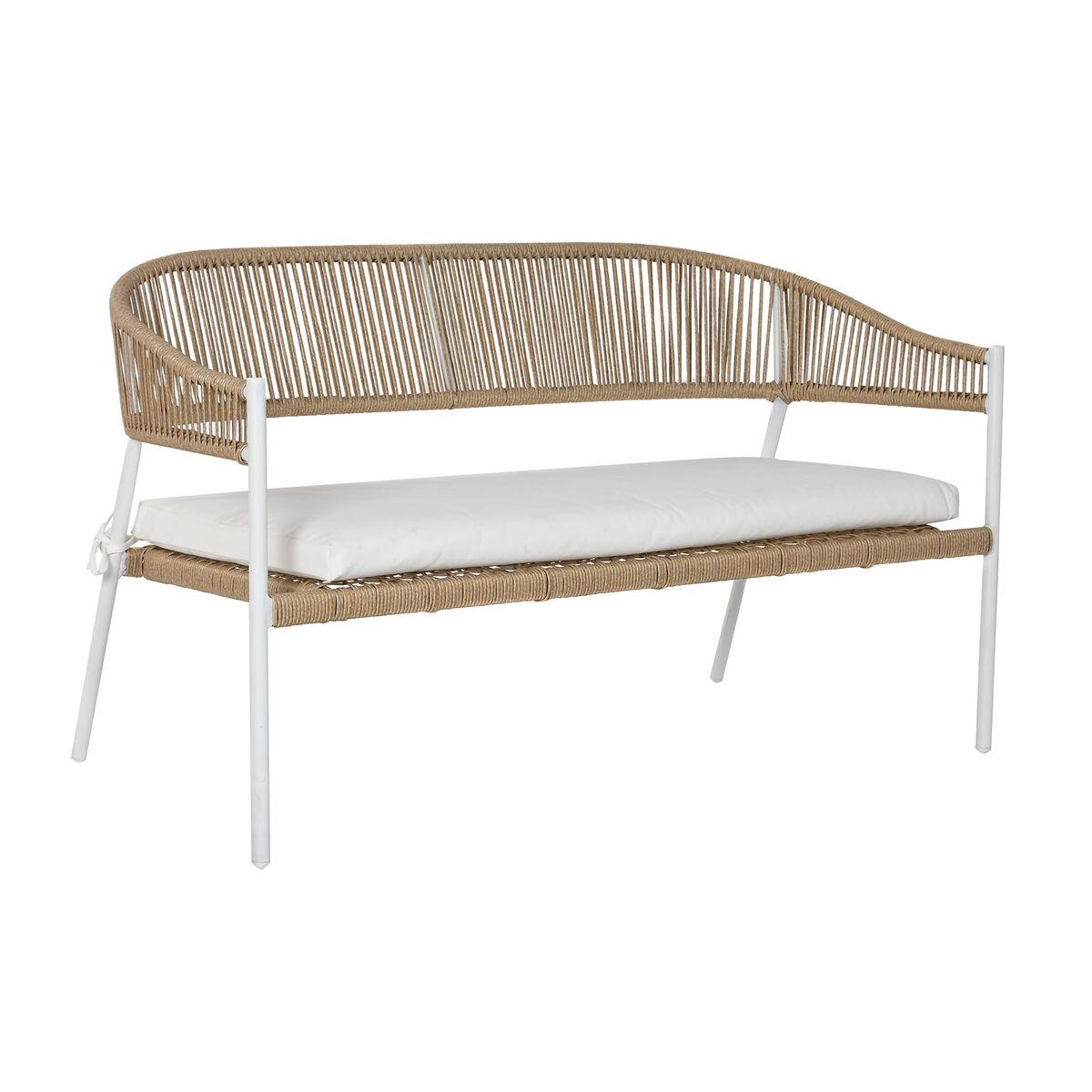 Conjunto de Mesa, Banco y 2 Sillas Home ESPRIT Aluminio Cristal ratán sintético 126 x 63 x 67 cm
