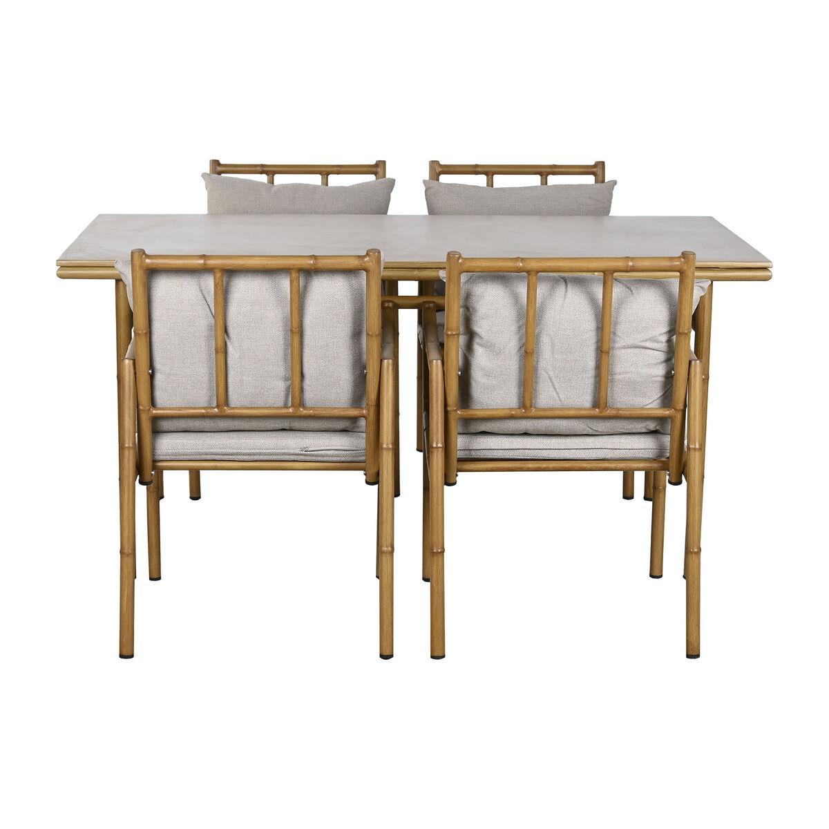 Muebles de Jardín Home ESPRIT Beige 160 x 90 x 75 cm 83 cm (5 Piezas)