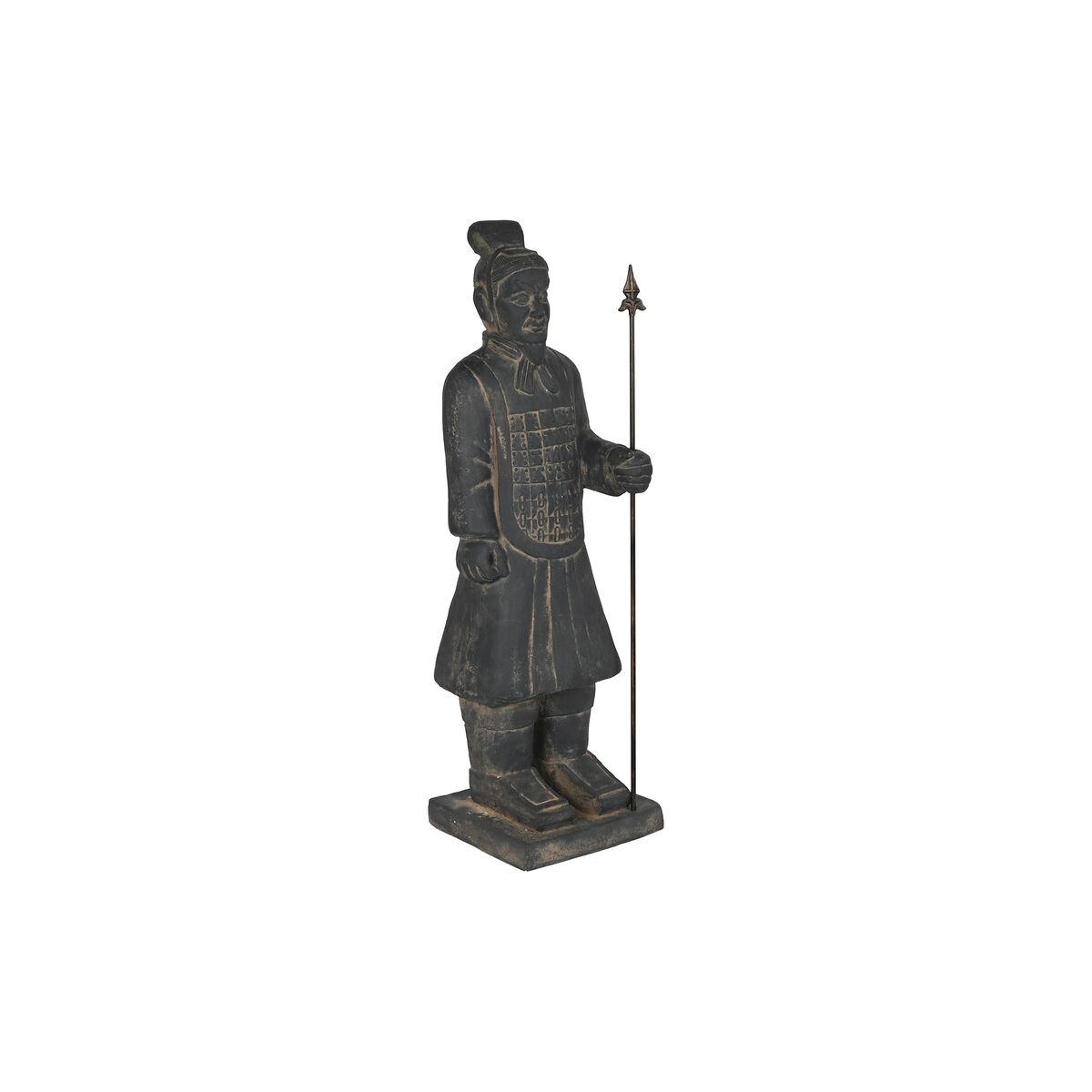 Figura Decorativa Home ESPRIT Gris Dorado Oriental Guerrero 35 x 32 x 118 cm