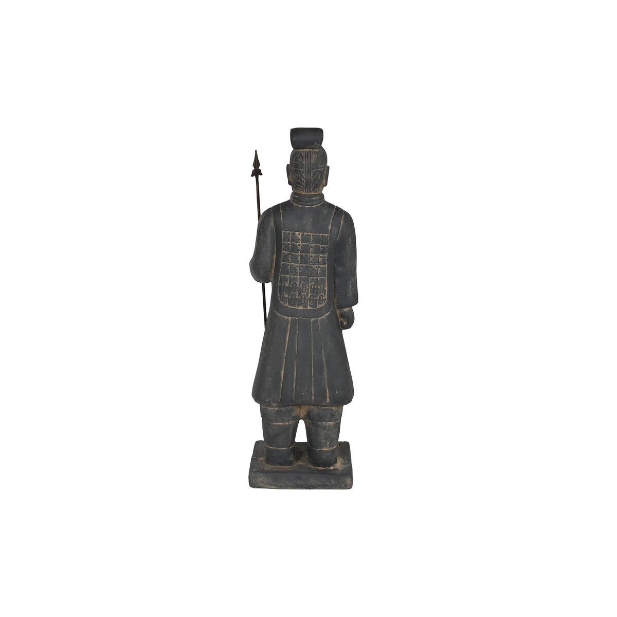 Figura Decorativa Home ESPRIT Gris Dorado Oriental Guerrero 35 x 32 x 118 cm