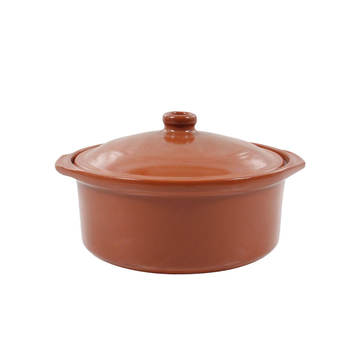 Cazuela Azofra Barro cocido 24,5 x 23 x 16,7 cm Con Tapa (3 Unidades)